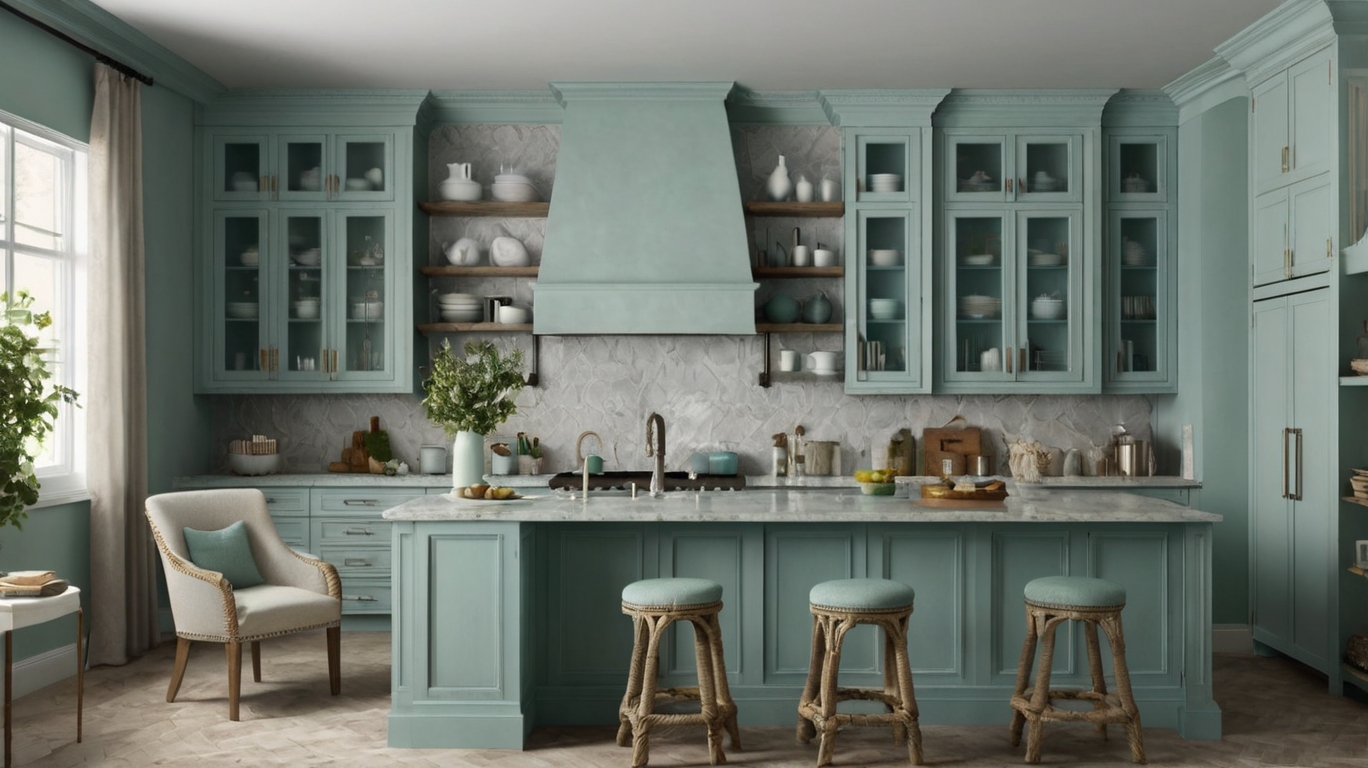Mint and pale blue for serene environments